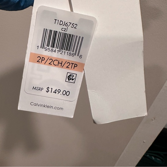 Calvin Klein Fringe Tweed Open Front Blazer Jacket in Tan & Cream Size 2 Petite - Picture 12 of 14